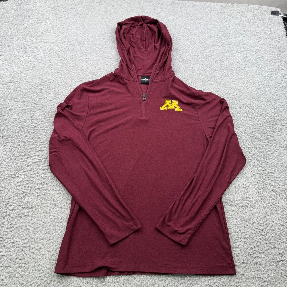 Minnesota Golden Gophers Colosseum Hoodie Mens Small Maroon Quarter Zip NCAA